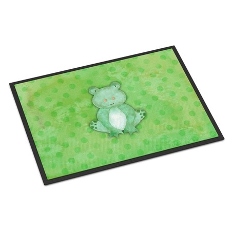 Carolines Treasures 24 x 36 in. Polkadot Frog Watercolor Indoor or Outdoor Mat BB7388JMAT